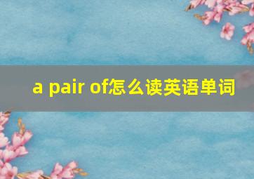 a pair of怎么读英语单词